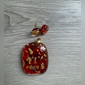Veto Artistico Murano matching earrings and pendant with original Murano sticker